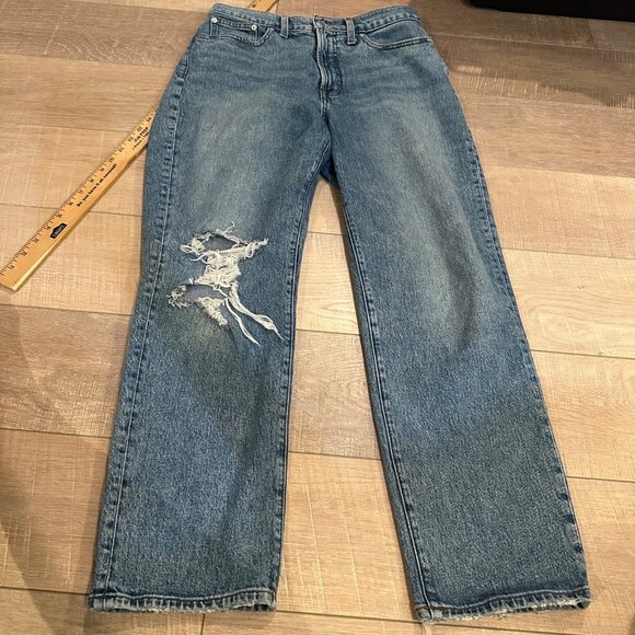 MADEWELL WOMENS THE PERFECT VINTAGE STRAIGHT JEAN PANTS 29 - Picture 1 of 11